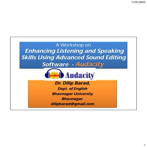 AUdacity for Listening and Speaking material development