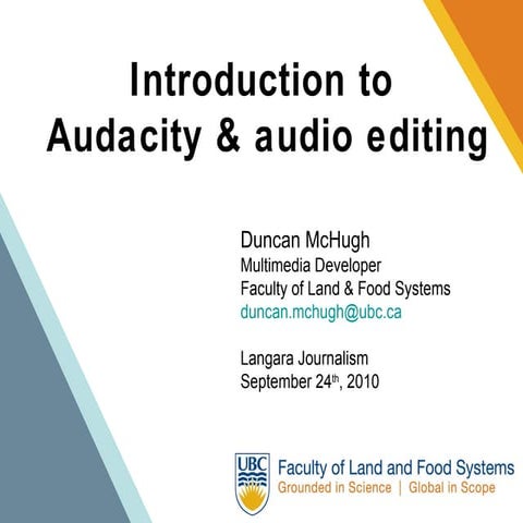 Audio Editing, Langara Journalism