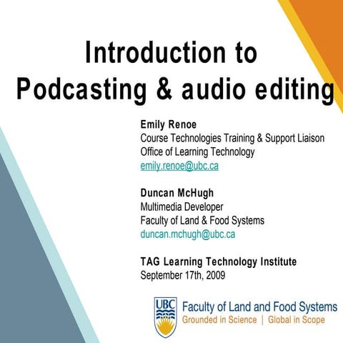 TAG LTI Podcasting seminar