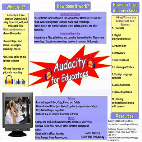 Audacity for educators poster