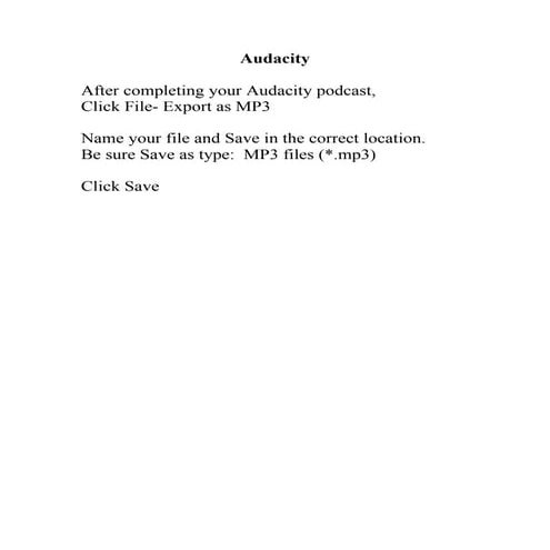 Audacity Exporting File