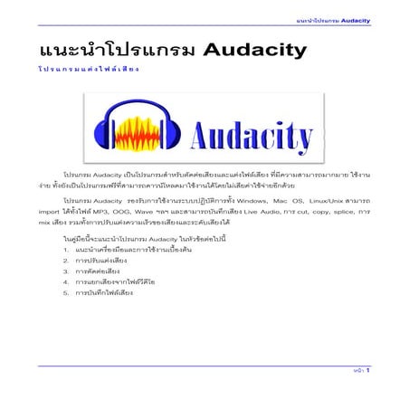 Audacity use