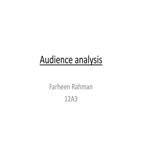 Audience analysis
