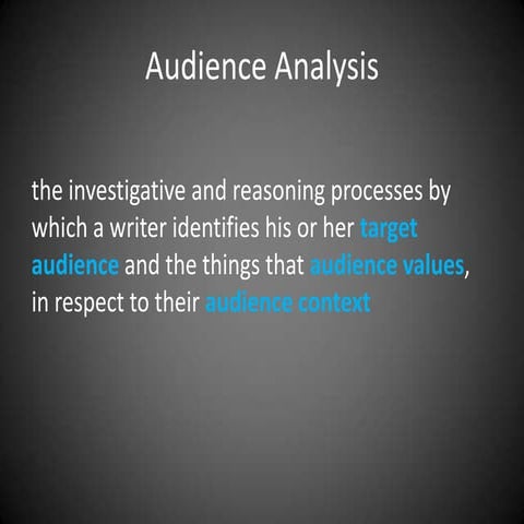 Audience Analysis Slides