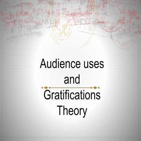 Audience uses and gratifications theory