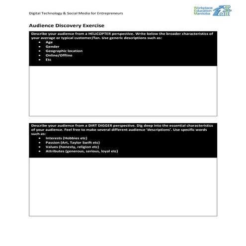 Audience discovery exercise