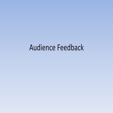 Audience feedback for preliminary task