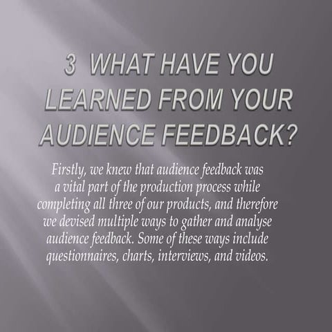 Audience feedback presentation