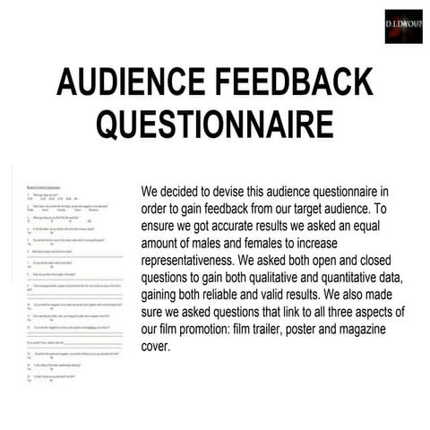 Audience feedback questionnaire