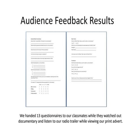 Audience feedback results q3 