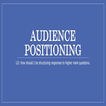 Audience Positioning Unit 1 Representations