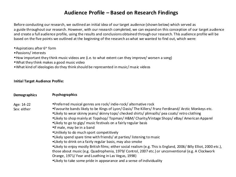 audience profile in speech writing examples