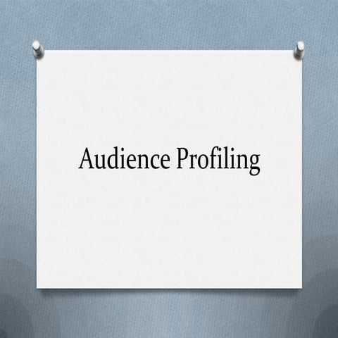 Audience profiling