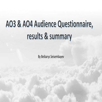 Audience questionaire 