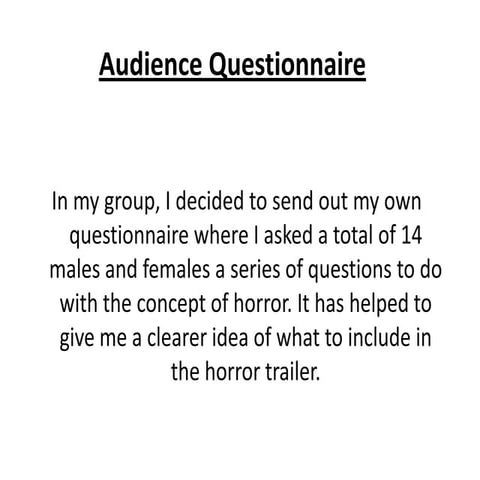 Audience questionnaire | PPT