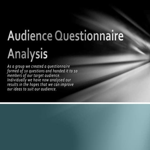 Audience questionnaire analysis