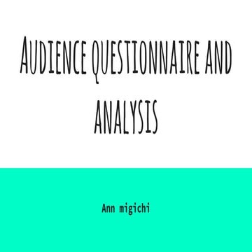 Audience questionnaire and analysis