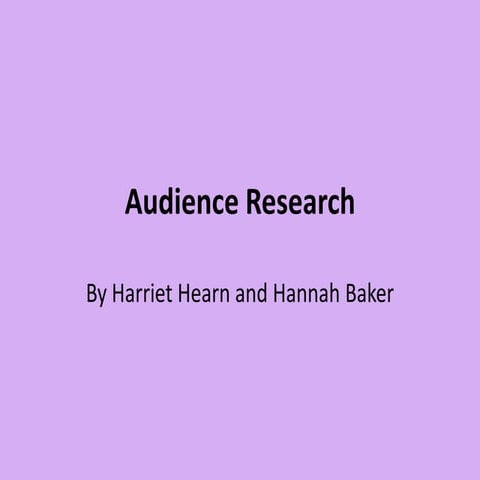 Audience Research