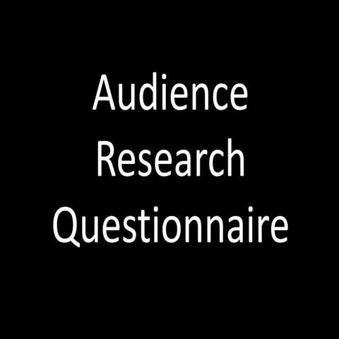 Audience Research For Horror