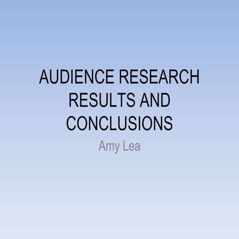Audience research