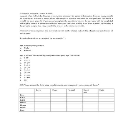Media Questionnaire | DOCX