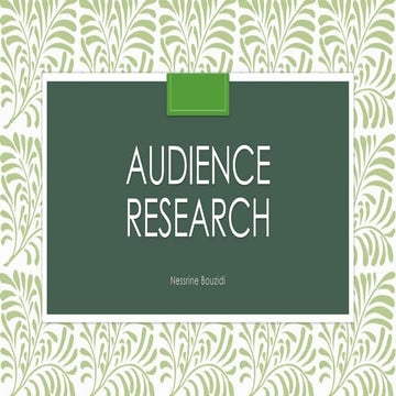 Audience research