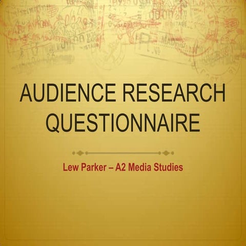 Audience Research results