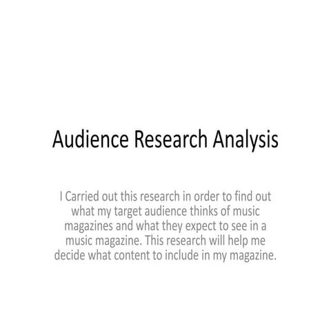 Audience research analysis