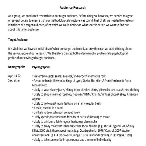 Audience Research | PPTX