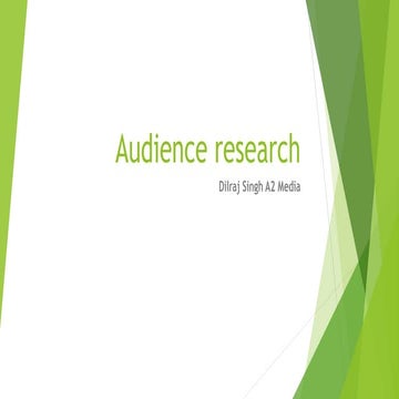 A2 Media Audience research - Dilraj Singh