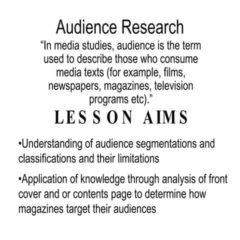 Audience Research