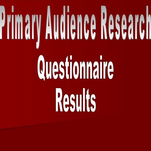 Audience research presentation