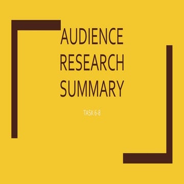 Audience research summary