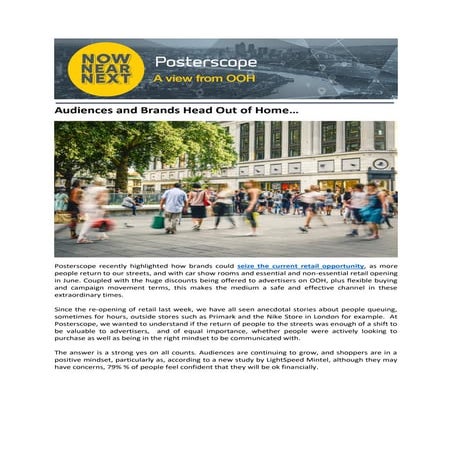 Audiences and brands head out of home 