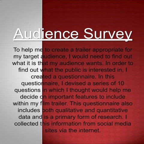 Audience questionnaire pptx | PPTX
