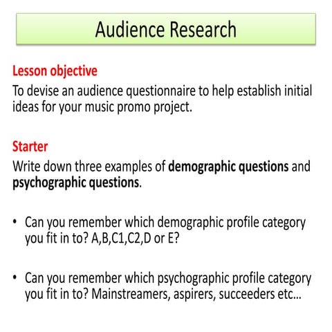 Audience Research PPT