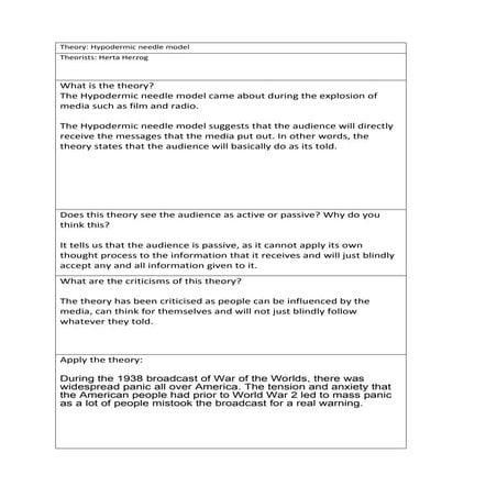 Audience theories handout blank