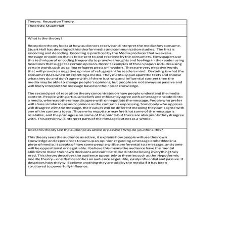 Audience theory   responses