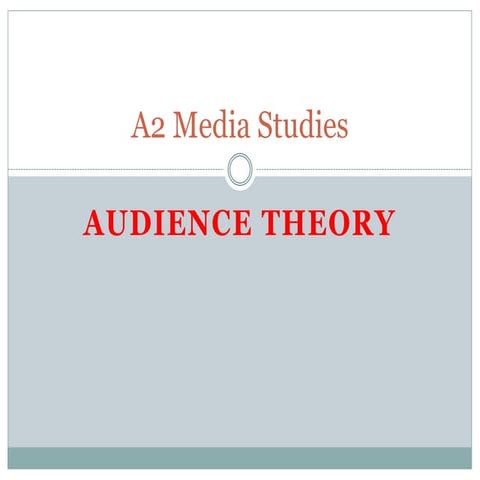 Audience Theory for Q 1b)