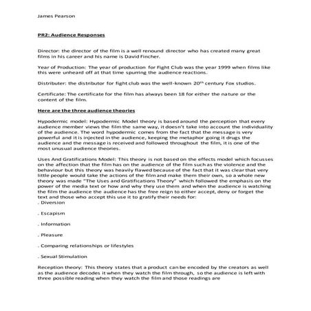 Audience theory report 