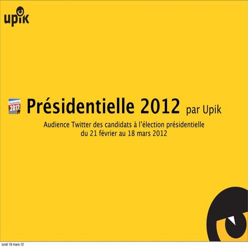 Audience twitter des candidats du 21 février au 18 mars 2012   upik