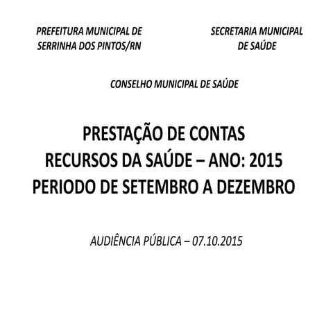 Audiência Pública /2015