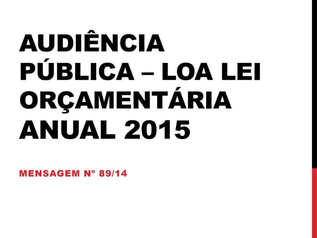 Audiência Pública LOA 2015 - São Vi...