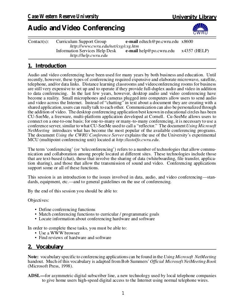 Audio and Video Conferencing