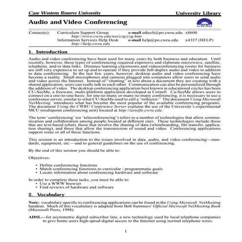 Audio and Video Conferencing