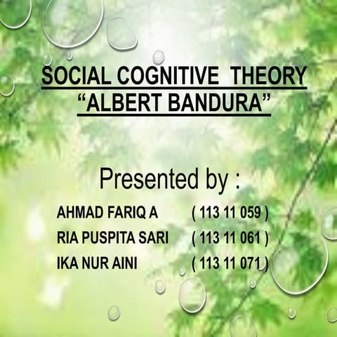 social cognitive theory of albert bandura