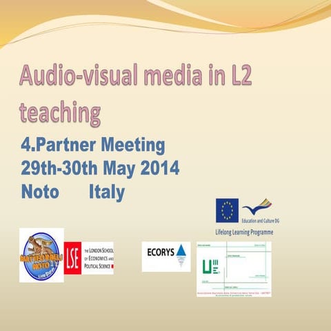 Audio visual  in L2 on digital resources for learning L2 languages - Noto con...