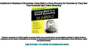 Audiobook in Business & Economics: Living Well in a Down Economy for Dummies by Tracy Barr Free Download Mp3 Online Streaming