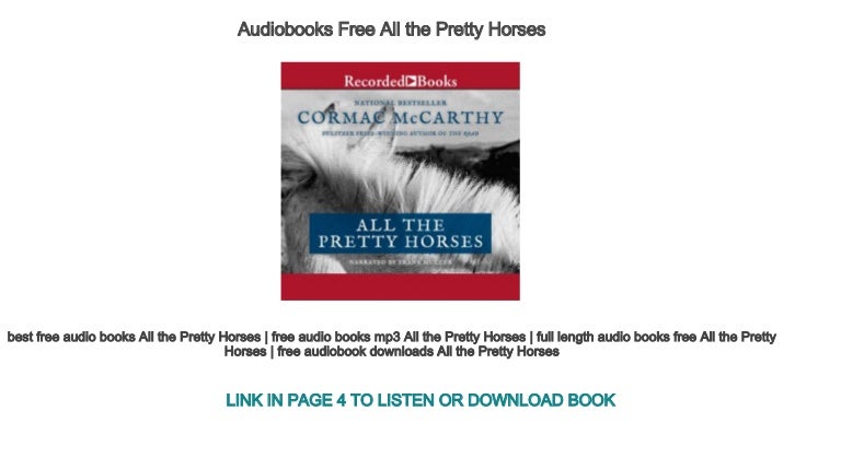 all the pretty horses audio book all the pretty horses audio book