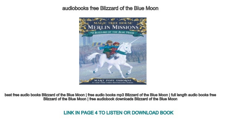 Audiobooks Free Blizzard Of The Blue Moon